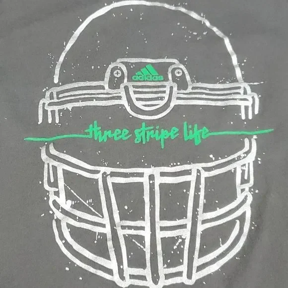 Adidas t-shirt grey green long sleeve - Picture 2 of 3